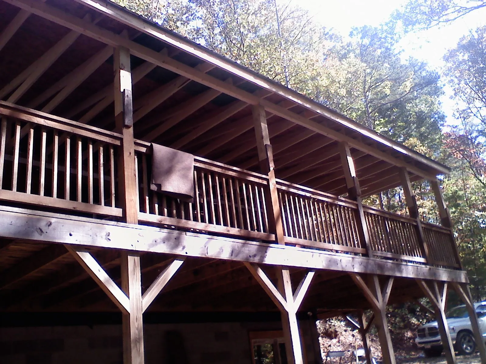 Timber framing under a new elevated porch and deck — Roof Leak Repair in Saylorsburg by Roofing Brothers